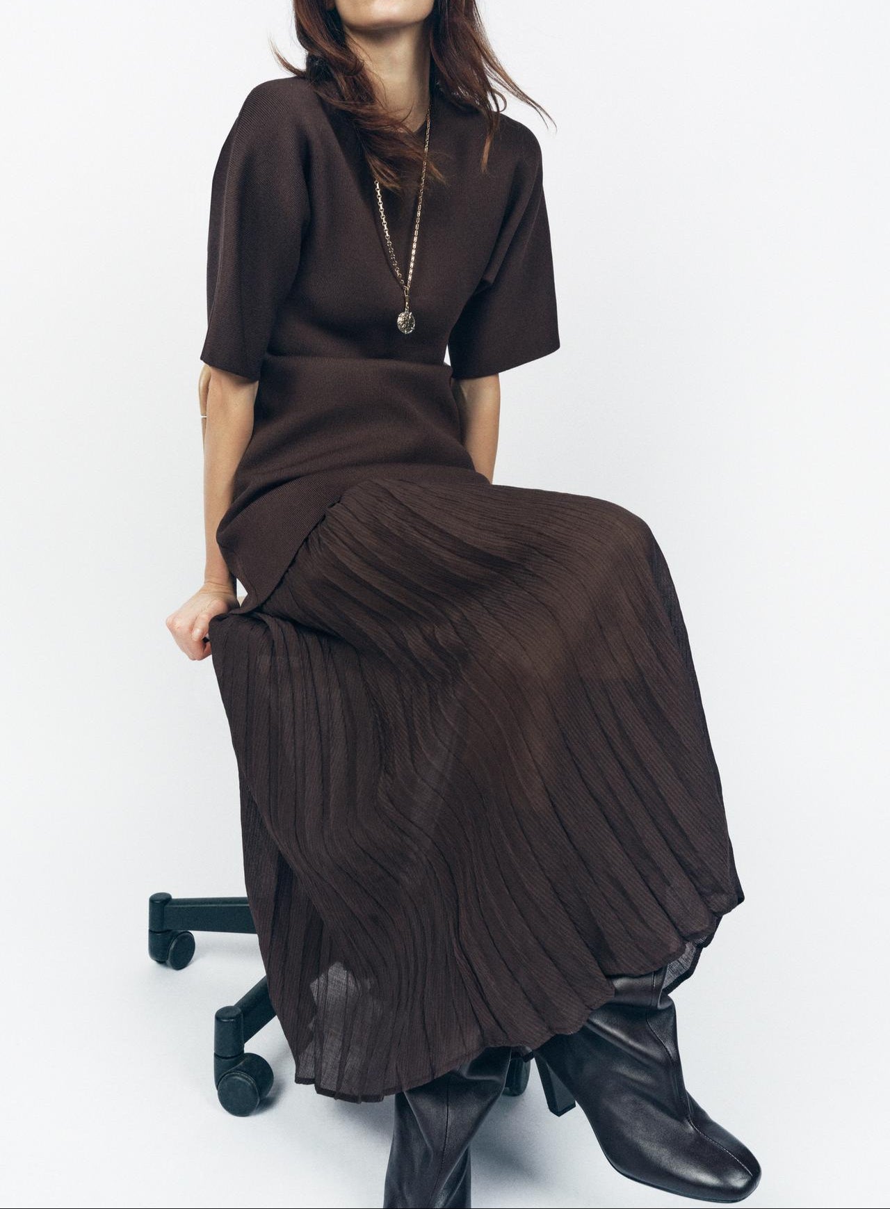 Elegant Brown Maxi Dress