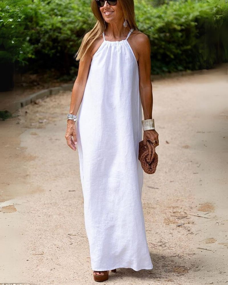 Mila | Linen Halter Maxi Dress