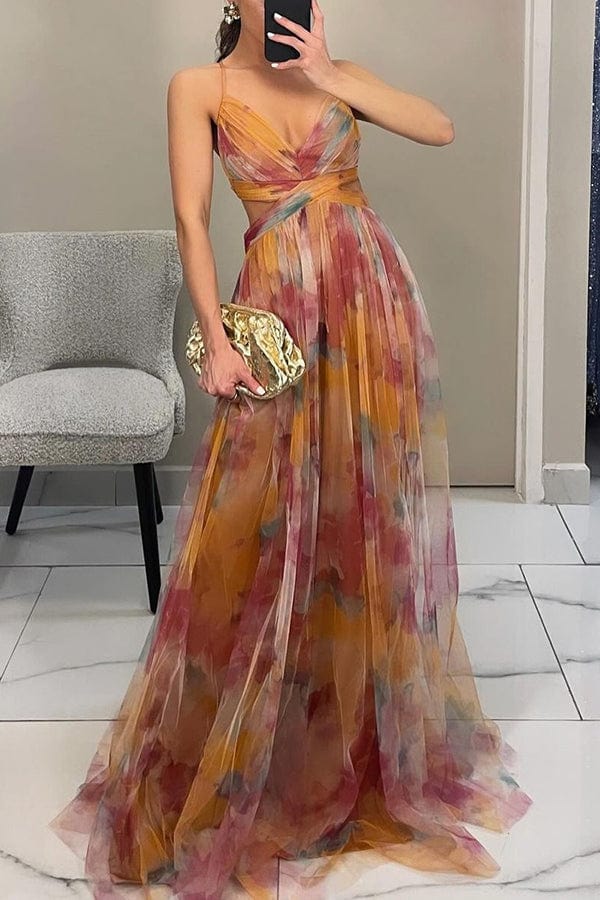 Aurora | Strapless Watercolor Tulle Gown