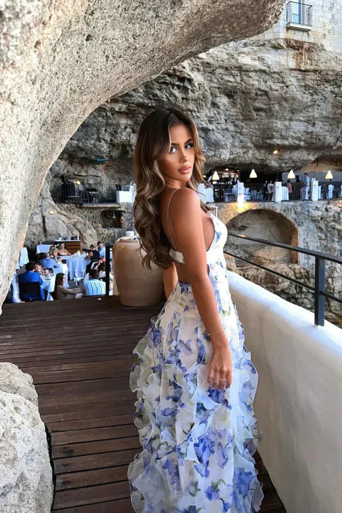 Amara | Floral Ruffle Maxi Dress