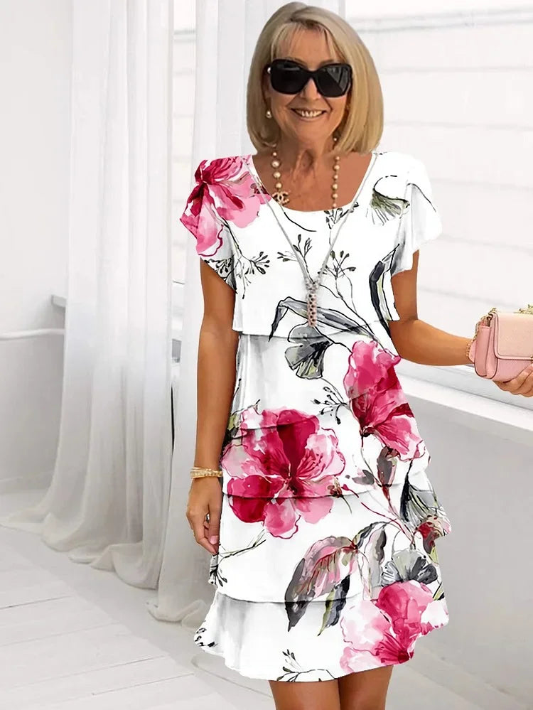 Margot | Floral Ruffle Mini Dress