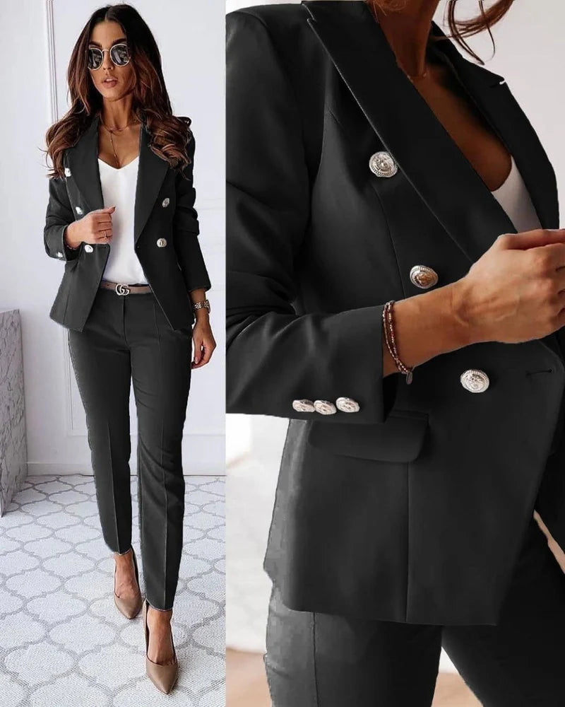 Alba | Double-Breasted Tailored Pantsuit