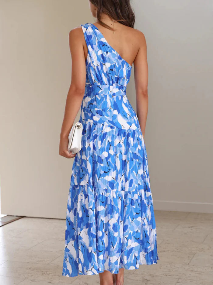 Léna | One-Shoulder Printed Midi Dress
