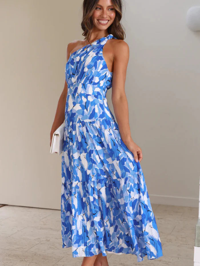 Léna | One-Shoulder Printed Midi Dress