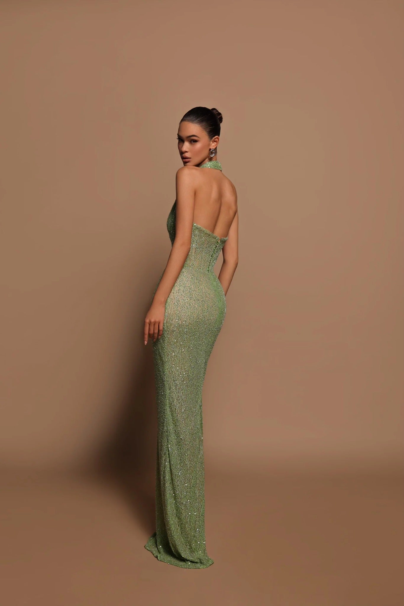 Selene | Glitter Halter Maxi Dress