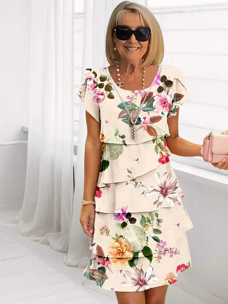 Margot | Floral Ruffle Mini Dress